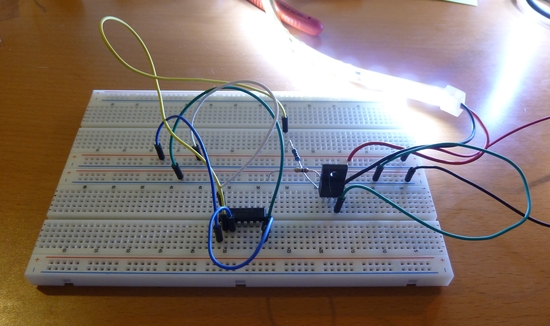 High Power LED driver on a test board